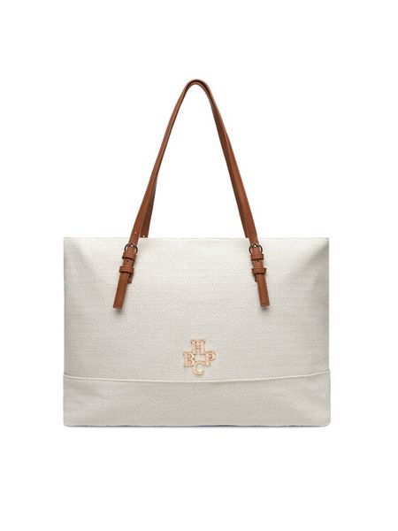 Beverly Hills Polo Club Torebka BHPC-C-014-07 Beżowy. Brązowe shopper bag Beverly Hills Polo Club, bez wzorów, z materiału, bez dodatków. Za 229,99 zł.