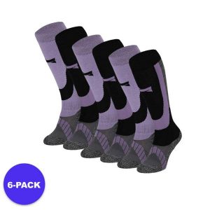 Skarpety narciarskie dla dorosłych unisex 6 par. Fioletowe skarpetki XTREME, bez wzorów, z materiału. W wyprzedaży za 293,45 zł.