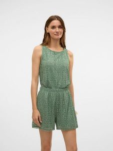 Vero Moda Top w kolorze zielonym rozmiar: M. Zielone topy Vero Moda, m, bez wzorów, bez kołnierzyka, bez ramiączek. Za 43,88 zł.