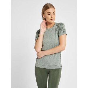 Koszulka fitness damska Hummel CI bezszwowa. Brązowe bluzki Hummel, xs, bez wzorów, sportowe, bez kołnierzyka, bez ramiączek. Za 210,50 zł.