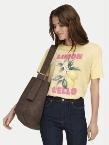 ONLY T-Shirt Lucy 15367829 Żółty Regular Fit. Żółte t-shirty ONLY, xs, bez wzorów, z bawełny, bez kołnierzyka, bez ramiączek. Za 89,99 zł.