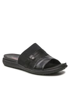 Go Soft Klapki WI16-5702-04 Czarny. Czarne klapki Go Soft, bez wzorów, ze skóry, bez obcasa. Za 103,99 zł.