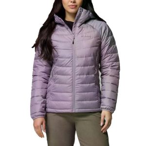 Kurtka COLUMBIA POWDER LITE II HOODED JACKET Fioletowy. Fioletowe kurtki Columbia, bez wzorów, z syntetyku, bez kaptura. Za 532,99 zł.