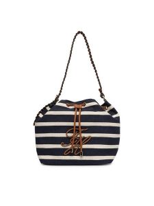 Tommy Hilfiger Torebka Th Elev Summer Bucket Stripe AW0AW18401 Granatowy. Niebieskie torebki klasyczne TOMMY HILFIGER, bez wzorów, z materiału, bez dodatków. Za 699,99 zł.
