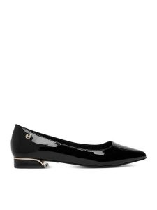 MEXX Baleriny EO-CD25-373-1 Czarny. Czarne balerinki Mexx, bez wzorów, z lakierowanej skóry, bez obcasa, bez zapięcia. Za 279,99 zł.