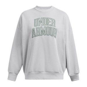 Bluza damska Under Armour Icon Heavyweight Terry Oversized Crew. Szare bluzy Under Armour, m, bez wzorów, bez kaptura. Za 239,99 zł.