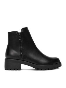 JENNY Botki CEO-JILL HY12618-3 Czarny. Czarne botki Jenny, bez wzorów, z materiału, bez obcasa, na płaskiej podeszwie, bez zapięcia. Za 159,99 zł.