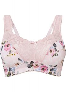 Biustonosz minimizer bez fiszbinów z wyściełanymi ramiączkami. Czerwone biustonosze bonprix, z aplikacjami. Za 77,99 zł.