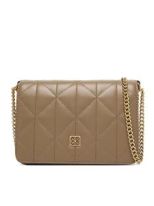 Calvin Klein Torebka Quilted Mini Chain Bag LV04F3321G Beżowy. Brązowe torebki wieczorowe Calvin Klein, bez wzorów, ze skóry, bez dodatków. Za 449,99 zł.