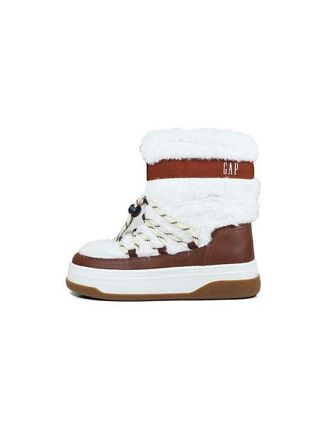 GAP Botki " Paradise High Fur" w kolorze biało-bordowym rozmiar: 37. Białe botki GAP, bez wzorów, bez obcasa, bez zapięcia. Za 188,85 zł.