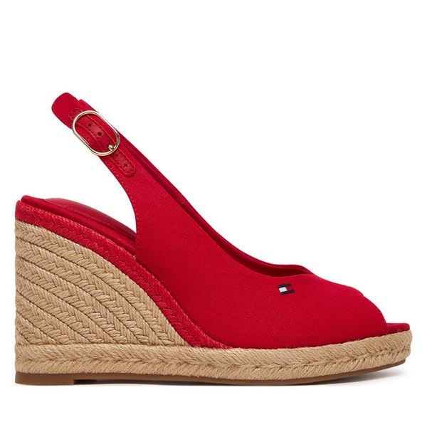 Espadryle Tommy Hilfiger. Czerwone espadryle TOMMY HILFIGER, bez wzorów, bez obcasa. Za 369,99 zł.