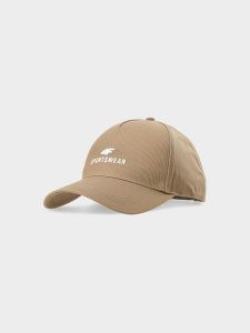 4F Czapka z daszkiem strapback uniseks - jasny brąz L/XL. Brązowe czapki 4f, bez wzorów, z bawełny, klasyczne. W wyprzedaży za 39,99 zł.