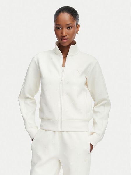 Guess Bluza V6YQ12 K4297 Kremowy Regular Fit. Białe bluzy Guess, xxs, z aplikacjami, z syntetyku, bez kaptura. Za 344,99 zł.