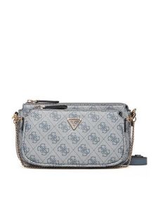 Guess Torebka Noelle II Mini HWBG96 72710 Niebieski. Niebieskie listonoszki Guess, z aplikacjami, ze skóry, bez dodatków. Za 419,99 zł.