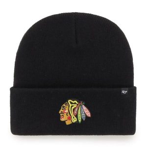 Czapka zimowa 47 Brand NHL Chicago Blackhawks Haymaker. Czarne czapki 47 Brand, bez wzorów. Za 83,99 zł.