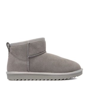 Śniegowce DeeZee. Szare buty zimowe DeeZee, bez obcasa, bez zapięcia. Za 249,99 zł.