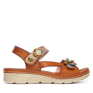 Sandały Laura Vita. Brązowe sandały LAURA VITA, bez wzorów, bez obcasa, na płaskiej podeszwie, bez zapięcia. Za 389,99 zł.