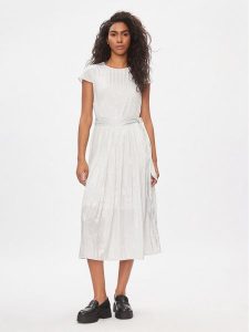 DKNY Sukienka codzienna DD3JA341 Biały Regular Fit. Białe kombinezony DKNY, na co dzień, bez wzorów, z syntetyku, bez kołnierzyka, bez ramiączek, proste. Za 399,99 zł.
