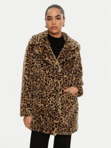 Vero Moda Futro Lissy 10328799 Brązowy Loose Fit. Brązowe płaszcze Vero Moda, s, bez wzorów, z futra, bez kaptura. Za 359,99 zł.