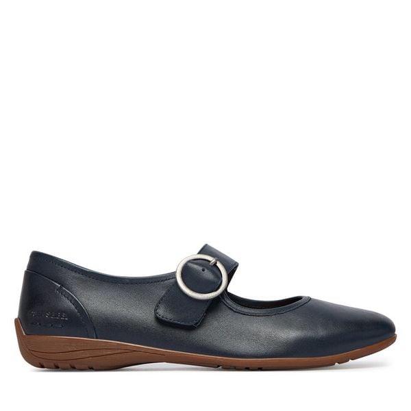 Półbuty Josef Seibel. Niebieskie półbuty Josef Seibel, bez wzorów, bez obcasa, na płaskiej podeszwie, bez zapięcia. Za 389,99 zł.