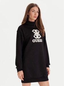 Guess Sukienka codzienna V5YK07 KCX22 Czarny Regular Fit. Czarne kombinezony Guess, xs, z aplikacjami, z syntetyku, bez kołnierzyka, bez ramiączek. Za 259,99 zł.