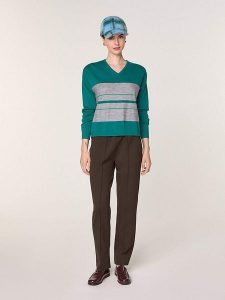 Rodier Wełniany sweter w kolorze zielono-szarym rozmiar: M. Szare swetry oversize Rodier, m, bez wzorów, z wełny, bez ramiączek. Za 239,99 zł.