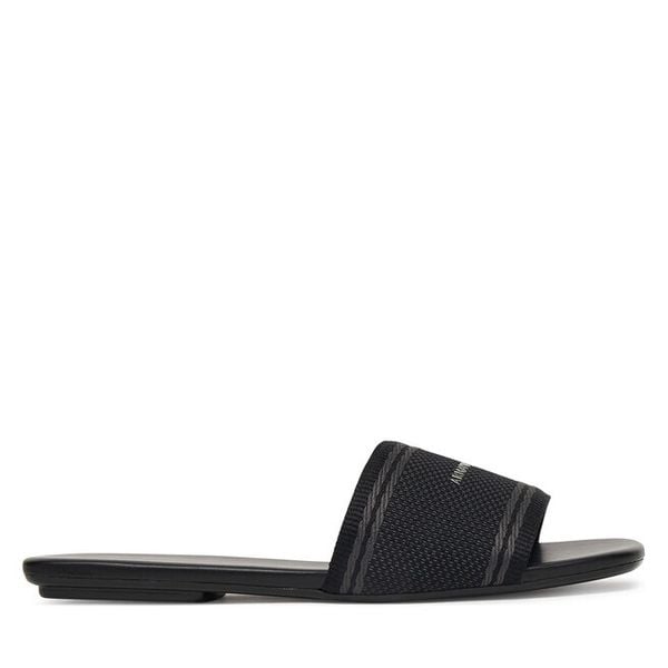 Klapki Armani Exchange. Czarne klapki Armani Exchange, bez wzorów, bez obcasa. Za 436,99 zł.
