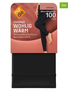 Nur Die Legginsy w kolorze czarnym rozmiar: 38/40. Czarne legginsy Nur Die, bez wzorów, z polaru. Za 45,86 zł.