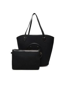 Valentino Torebka VBS7QO01CAN Czarny. Czarne shopper bag Valentino, bez wzorów, z materiału, bez dodatków. Za 379,99 zł.