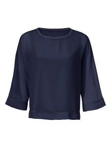 Heine Bluzka w kolorze granatowym rozmiar: 36/38. Niebieskie bluzki Heine, bez wzorów, bez kołnierzyka, bez ramiączek. Za 96,60 zł.