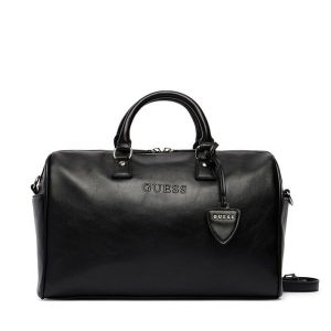 Torebka Guess. Czarne kuferki Guess, z aplikacjami, bez dodatków. Za 434,99 zł.