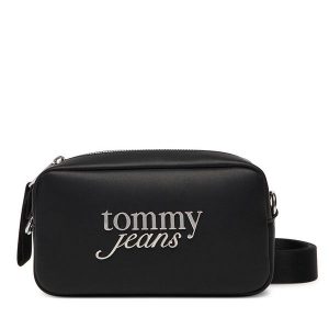 Torebka Tommy Jeans. Czarne torebki klasyczne Tommy Jeans, bez wzorów, z jeansu, bez dodatków. Za 269,99 zł.