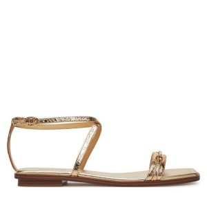 Sandały MICHAEL Michael Kors. Żółte sandały MICHAEL Michael Kors, bez wzorów, ze lnu, bez obcasa, na płaskiej podeszwie, bez zapięcia. Za 399,99 zł.