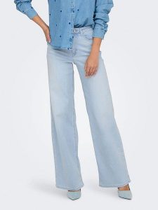 ONLY Dżinsy - Comfort fit - w kolorze błękitnym rozmiar: L/L32. Niebieskie jeansy ONLY, z aplikacjami, ze skóry, z podwyższonym stanem. Za 136,13 zł.
