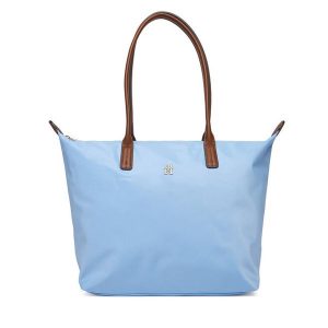 Torebka Tommy Hilfiger. Niebieskie shopper bag TOMMY HILFIGER, bez wzorów, bez dodatków. Za 409,99 zł.