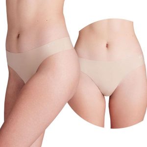 Majtki damskie stringi Under Armour Pure Stretch 3-PAK. Brązowe stringi Under Armour, bez wzorów. Za 90,99 zł.