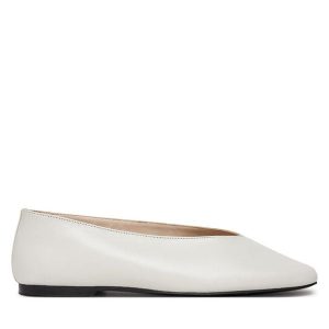 Baleriny Calvin Klein. Białe balerinki Calvin Klein, bez wzorów, bez obcasa, bez zapięcia. Za 414,99 zł.