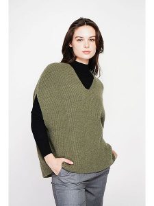 C& Jo Sweter w kolorze khaki rozmiar: 40. Brązowe swetry oversize C& Jo, bez wzorów, ze splotem, bez ramiączek. Za 162,87 zł.