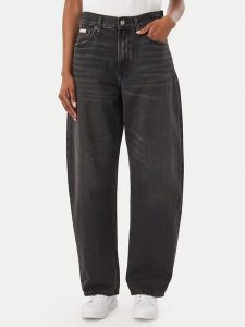 Calvin Klein Jeans Jeansy LV047F686G Czarny Barrel Fit. Czarne jeansy Calvin Klein Jeans, bez wzorów, z bawełny. Za 489,99 zł.