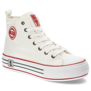 Białe Trampki Big Star Damskie Stylowe Buty. Białe trampki Big Star, bez wzorów, z materiału, bez zapięcia. Za 149,00 zł.