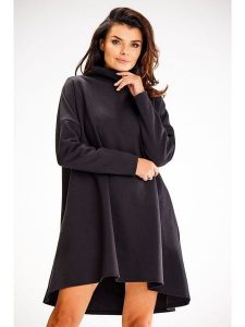 Awama Sukienka w kolorze czarnym rozmiar: L/XL. Czarne sukienki Awama, l, bez wzorów, bez kołnierzyka, bez ramiączek, mini. Za 134,99 zł.