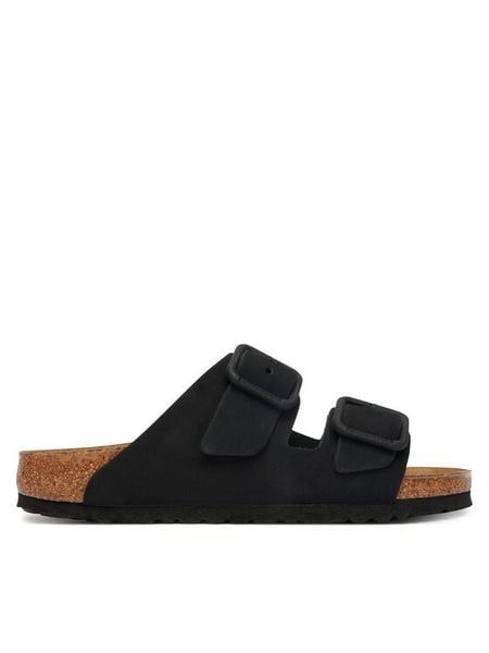 Birkenstock Klapki Arizona Wire Buckle 1031771 Czarny. Czarne klapki Birkenstock, bez wzorów, z nubiku, bez obcasa. Za 460,99 zł.