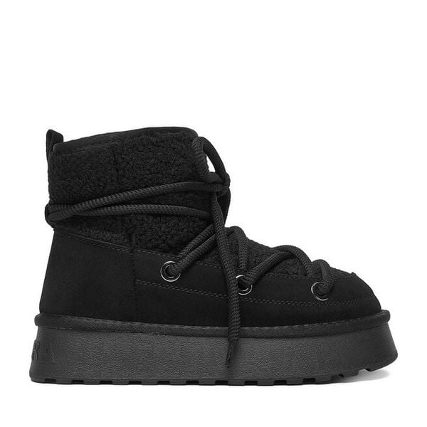 Śniegowce Badura. Czarne buty zimowe Badura, bez obcasa, bez zapięcia. Za 249,99 zł.