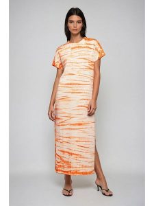 Weekday Sukienka w kolorze kremowo-pomarańczowym rozmiar: S. Brązowe sukienki Weekday, na co dzień, s, bez wzorów, bez kołnierzyka, bez ramiączek, maxi, proste. Za 43,99 zł.