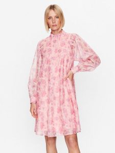 Bruuns Bazaar Sukienka koszulowa Pihilina BBW3255 Różowy Regular Fit. Czerwone kombinezony Bruuns Bazaar, s, bez wzorów, z syntetyku, bez kołnierzyka, bez ramiączek, koszulowe. Za 399,99 zł.