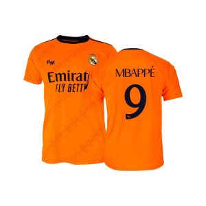 Koszulka kibica Real Madryt 2024-25 Premium Second Number - Mbappé - 9. Brązowe bluzki REAL MADRID, m, bez wzorów, sportowe, bez kołnierzyka, bez ramiączek. W wyprzedaży za 262,94 zł.