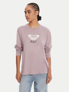Roxy Bluzka Hangloose Art Ls ERJZT06035 Fioletowy Regular Fit. Fioletowe bluzki Roxy, s, bez wzorów, z bawełny, bez kołnierzyka, bez ramiączek. Za 129,99 zł.