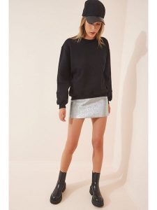 Happiness Istanbul Bluza w kolorze czarnym rozmiar: 40. Czarne bluzy Happiness Istanbul, bez wzorów, z bawełny, bez kaptura. Za 48,28 zł.