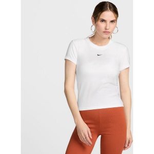 Koszulka treningowa damska Nike FV5508100. Białe koszulki sportowe Nike, bez wzorów, z bawełny, bez ramiączek. Za 194,00 zł.