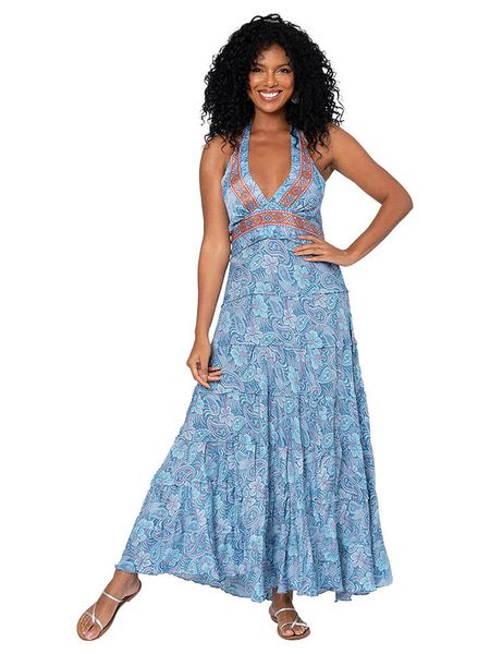 Ipanima Sukienka w kolorze błękitno-niebiesko-czerwonym rozmiar: 34-40. Czerwone sukienki Ipanima, na co dzień, bez wzorów, klasyczne, bez kołnierzyka, bez ramiączek, maxi, proste. Za 82,83 zł.